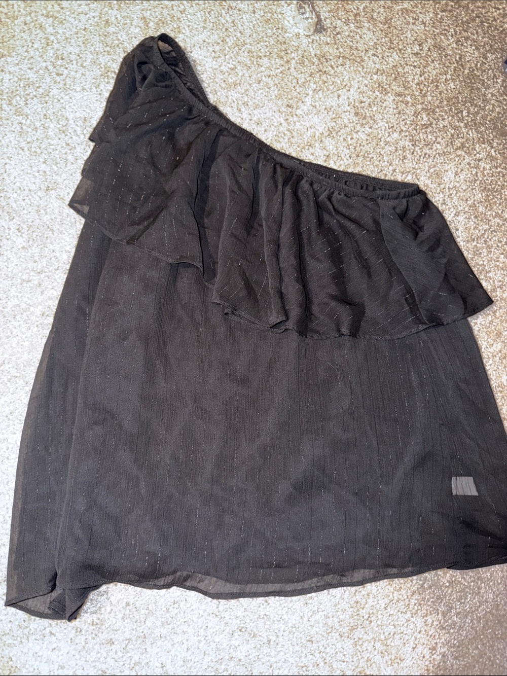 Torrid Black One-Shoulder Ruffle Shirt